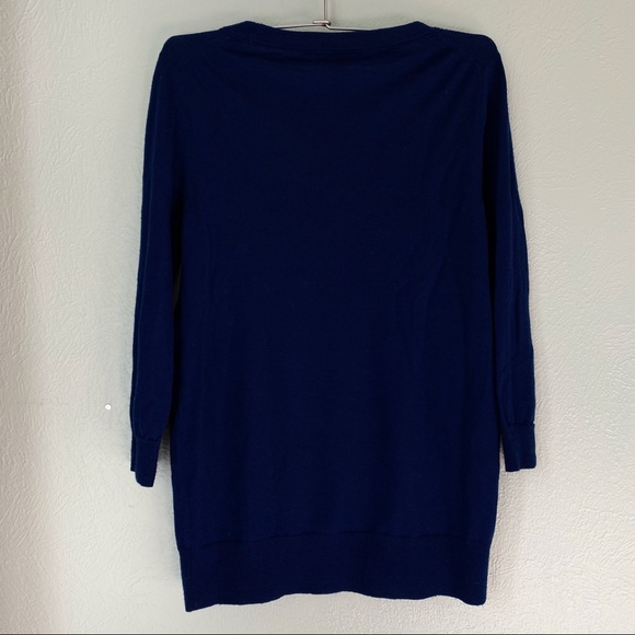 J.Crew Navy Merino Wool Tippi Crewneck Sweater Size Small, 3/4 length sleeve - Picture 7 of 7